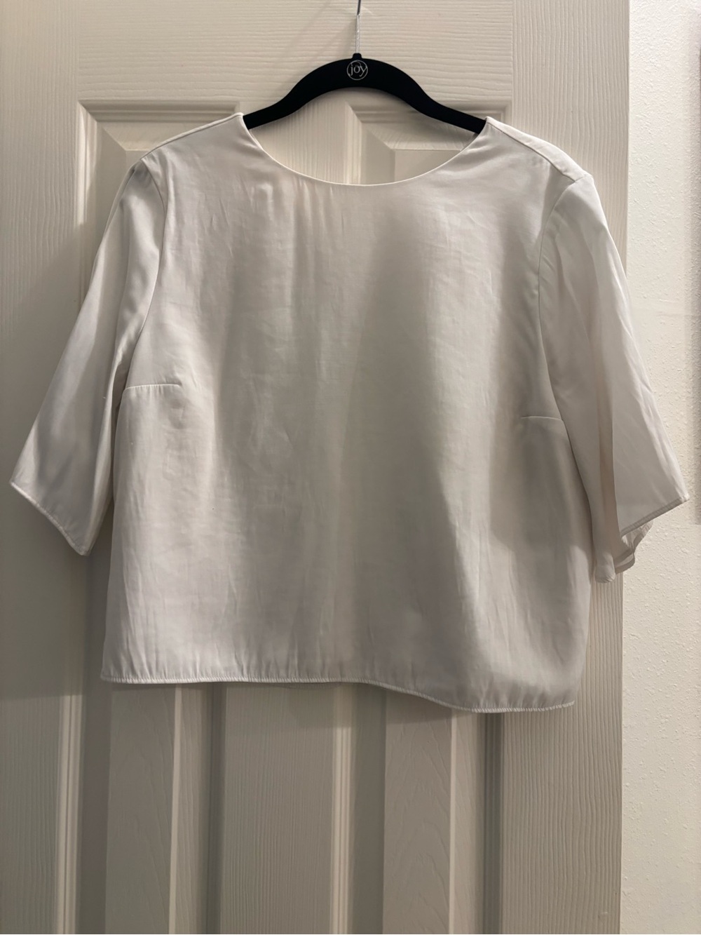 Abercrombie & Fitch White Boxy Short Sleeve Blouse